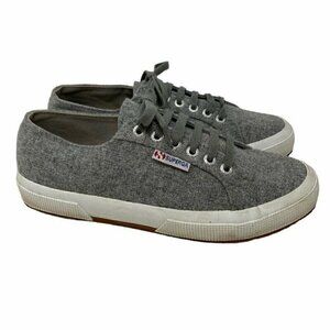 Superga Unisex Sneaker Shoes Gray White S00CTP0 Low Top Lace Up W 8.5 M 7